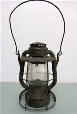Dietz Vesta Boston &Maine Railroad Lantern - NYCS (New York Central System) Embossed Clear Dietz Globe - With Burner - Lantern Measures 10 Tall 