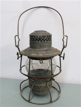 The Adams & Westlake Co. SPCO (Southern Pacific) Railroad Lantern - Adlake Kero Clear Globe - Lantern Measures 10 Tall 
