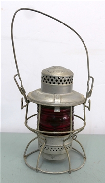 Adlake Kero SOU. RY (Southern Railway) Railroad Lantern - Red Glass Globe - Adlake USA & Canada on Bottom - Lantern Measures 9 Tall 