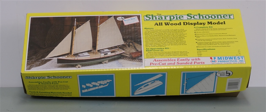 The Sharpie Schooner - All Wood Display Model - Model Ship Kit - Not Assembled - In Original Box