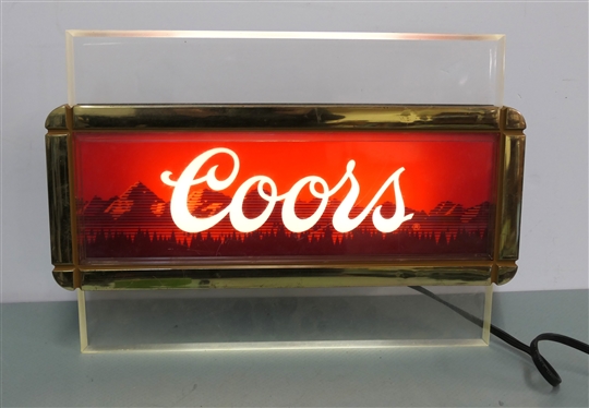 Lighted Coors Beer Sign - Measures 16 by 11 