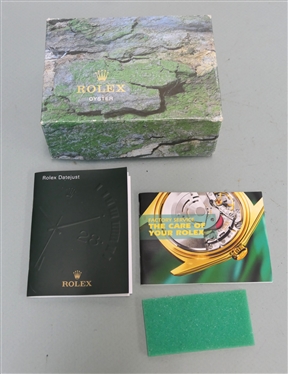 Rolex Oyster Watch Box with Rolex Datejust Pamphlet and Factory Care Service Pamphlet 