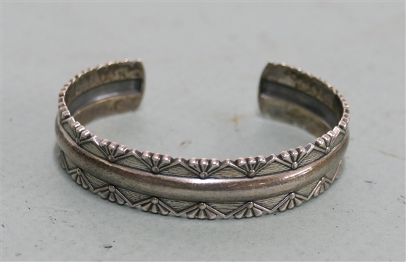 Kabana Sterling Silver Cuff Bracelet - Marked 925 - Bracelet is 1/2 Wide