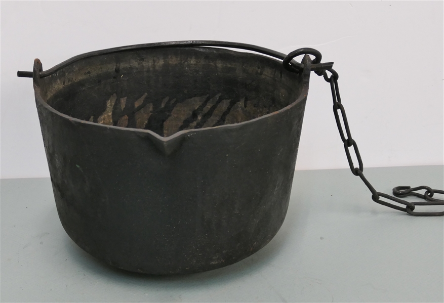Cast Iron Pot with Pouring Spout - Pot Measures 7" tall 10 1/2" Across