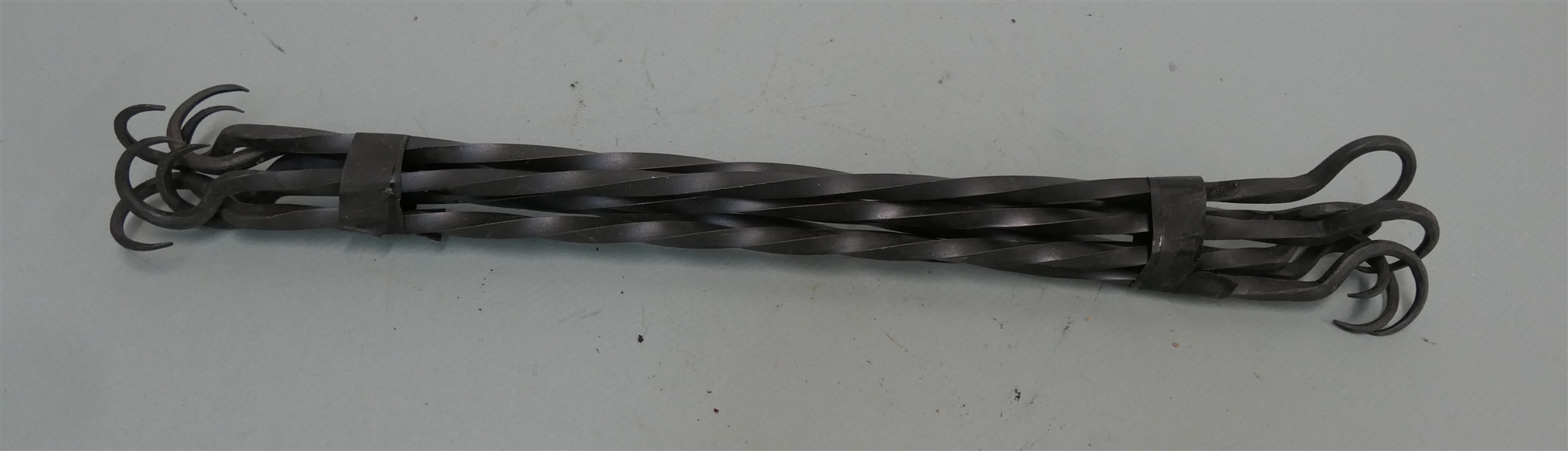 5 Hand Forged Blacksmith Shop Made Hooks - Twisted with Hooks on Each Ends - Each Measures 20 1/2" Long