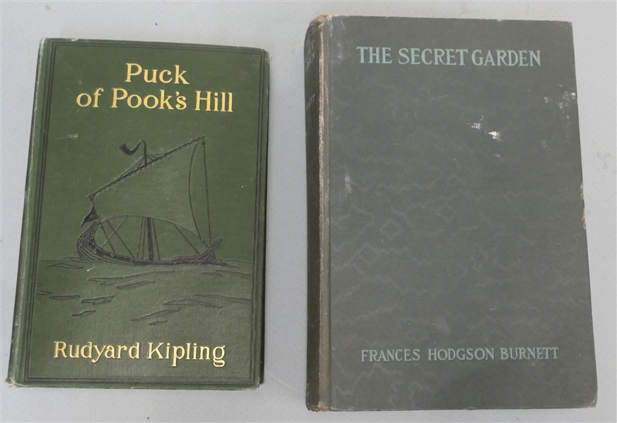 "Puck of Pooks Hill" by Rudyard Kipling 1906 - First Published 1906 - Hardcover Book and "The Secret Garden" by Frances Hodgson Burnett - 1911 Printed in United States of America - Hardcover Book 