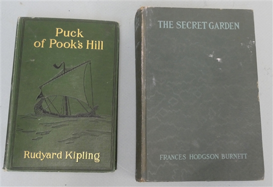 Puck of Pook''s Hill by Rudyard Kipling 1906 - First Published 1906 - Hardcover Book and The Secret Garden by Frances Hodgson Burnett - 1911 Printed in United States of America - Hardcover Book 
