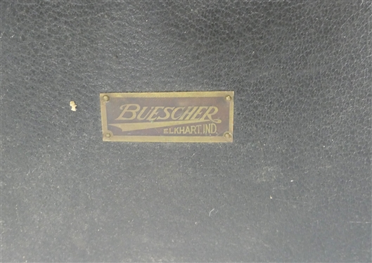 Silver Buescher True Tone Low Pitch Saxophone - Serial # 190,605 - Last Patent Date 1914 - Very Nice Condition - In Fitted Velvet Lined Hard Case 