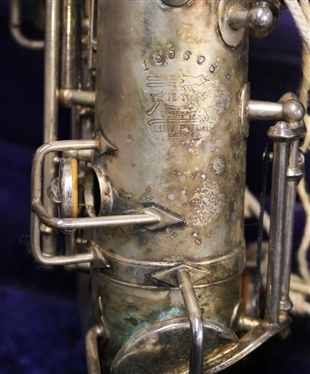 Silver Buescher True Tone Low Pitch Saxophone - Serial # 190,605 - Last Patent Date 1914 - Very Nice Condition - In Fitted Velvet Lined Hard Case 