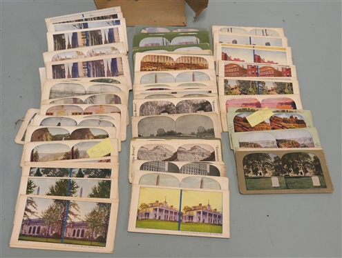 Large Lot of Colored Stereo Viewer Cards - United States - Chicago, New York, Arizona, and More