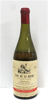 Clos De La Roche Vintage 1921 - Collection du Docteur Barolet - A Sherry Lehmann Selection - Shipped by Henri de Villamont - Wine Quality and Storage Conditions Unknown 