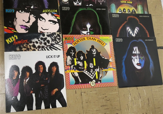 18 Original Kiss Albums - All in Excellent Condition - Asylum Hotter Than Hall Lick It Up Double Platinum Rock and Roll Over Love Gun and More