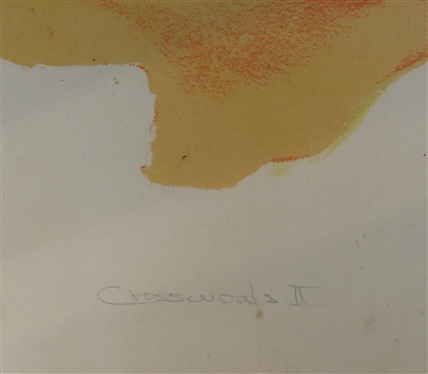 Crosswoods II Artist Signed Lithograph by Charlotte Robinson - For Susan and John - Gallery Framed - Frame Measures 37 by 29
