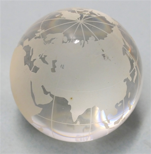 Murano Glassware Globe Paperweight - Original Label - Globe Measures 3" tall 