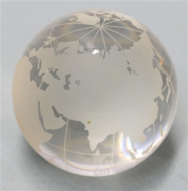Murano Glassware Globe Paperweight - Original Label - Globe Measures 3 tall 