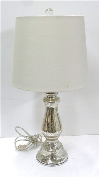 Modern Mercury Glass Lamp - Nice Shade -  Measures 23 1/2" Tall