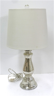 Modern Mercury Glass Lamp - Nice Shade -  Measures 23 1/2 Tall