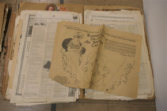 Ephemera Lot including 1930 Greensboro Daily News - Newspaper May 29th, 1930 - Excellent Condition with Very Interesting Articles, Scrap Books, Clippings, Etc. 