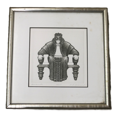 Checkmate Artist Signed and Numbered 63/100 Limited Edition Print by Artist E.B. Rothwell - Attractively Framed and Matted in Silver Frame - Frame Measures 13 1/2 by 13 1/2 