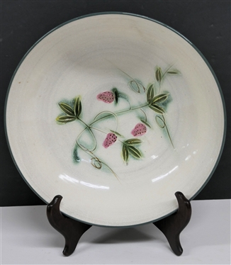 Fashion Tableware Designs by Momotaro - Ichigo Underglaze - Japanese Pottery Bowl  - Strawberry Motif - Bowl Measures 4 Tall 12 1/4 Across