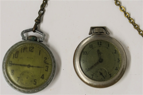 Elgin Pocket Watch with Second Register - Shield Back Case and Other Pocket Watch with Second Register 