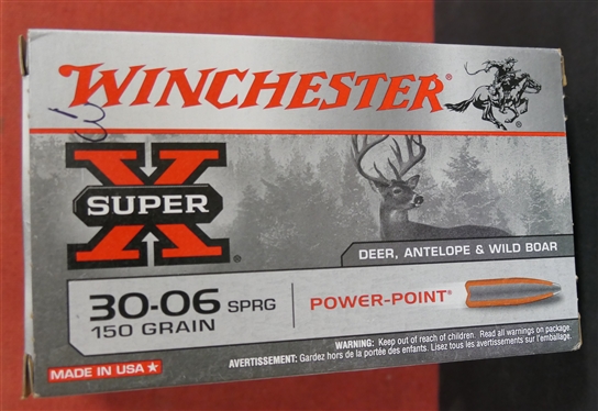 3 Boxes Winchester Power Point 30-06 SPRG 150 Grain - 2 Full Boxes of 20 and 1 Box - Missing 3 - 57 Rounds Total 