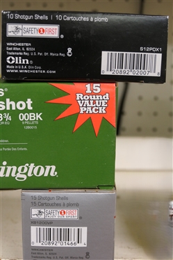 6 Boxes of 12 Gauge Shells - 1 Box Slugs, 1 Box 1 Buck, and 4 00 Buck 