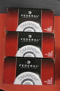 3 Boxes of Federal 9mm Luger Ammunition - 9mm Luger 115 Grain FMJ RN - 150 Rounds Total 