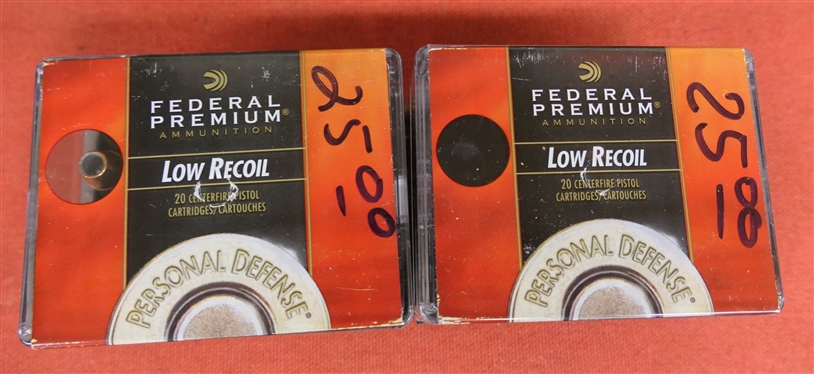 2 Boxes of Federal Premium Low Recoil 38 Special - 110 Grain Hydra Shok JHP - Full Box of 20 and Box of 14 - 34 Round Total 