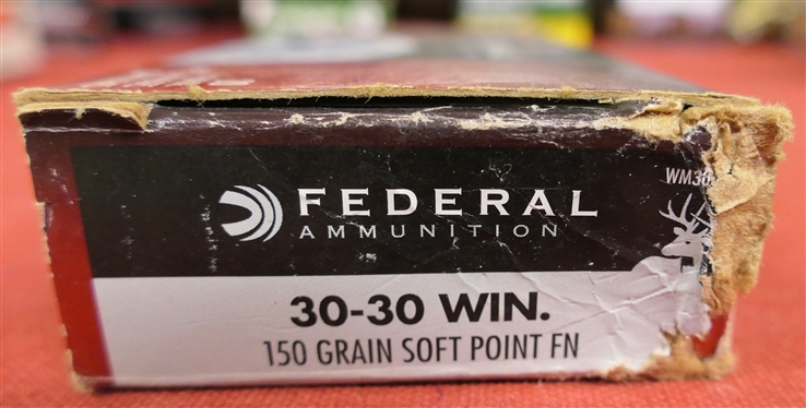 Federal Ammunition 30-30 WIN 150 Grain Soft Point FN - Full Box of 20 Rounds 