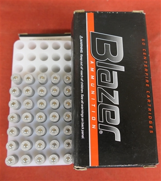 4 Boxes of Blazer Ammunition 9mm Luger 115 Gr. FMJ - 3 Full Boxes of 50 and 1 Box of 35 - 185 Rounds Total 