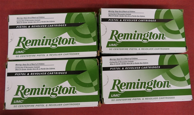 4 Boxes of Remington UMC 9mm Luger 115 GR MC - 200 Rounds 