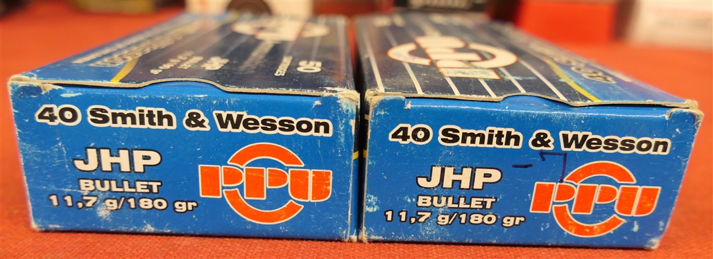 2 Boxes of PPU Ammunition 40 Smith & Wesson 180gr. - 1 Full Box of 50 and 1 Box of 43 