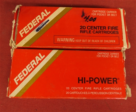 2 Boxes of Federal 222 Remington 55 Grain - 1 Full Box of 20 and 1 Partial Box with 15