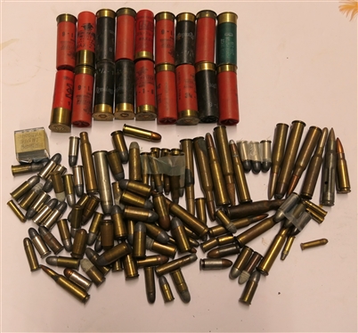 Mixed Lot of Ammunition including 12 Gauge Shot Gun Shells, 38 S&W, .22 Cal, .32 Cal, 30-30Win and More