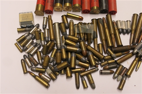 Mixed Lot of Ammunition including 12 Gauge Shot Gun Shells, 38 S&W, .22 Cal, .32 Cal, 30-30Win and More