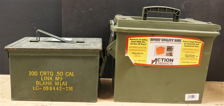 Action Products Sport Utility Box - Ammo Storage Box and Metal 100 CRTG .50 Cal Metal Ammo Can 