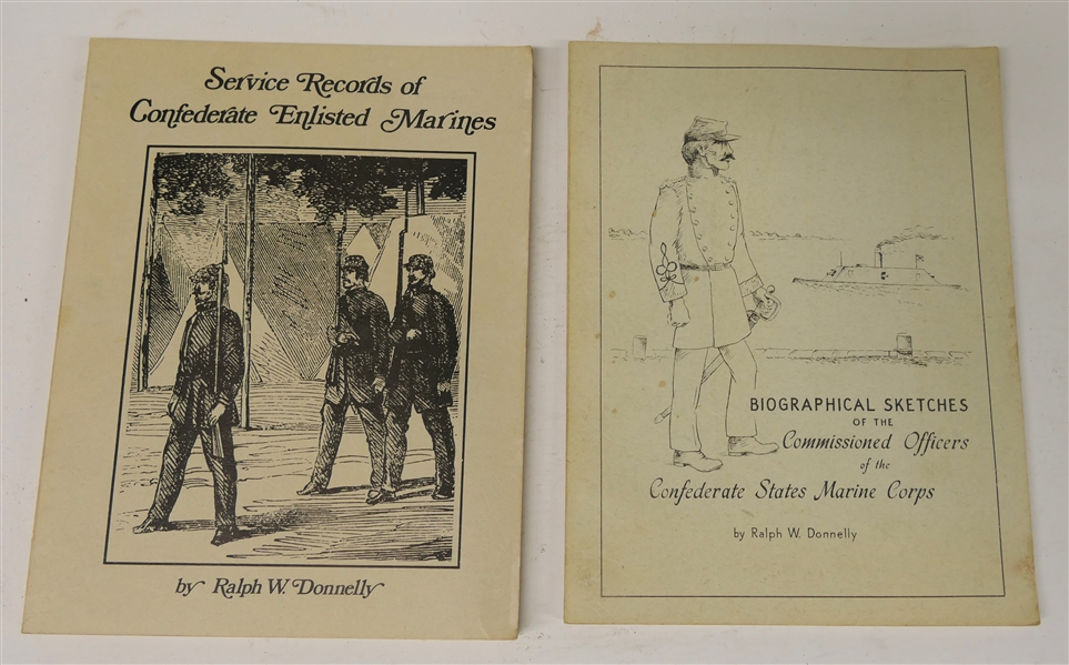 "Service Records of Confederate Enlisted Marines" by Ralph W. Donnelly - 1979 Paperbound First Edition - Author Signed and "Biographical Sketches of the Commissioned Officers of Confederate States...