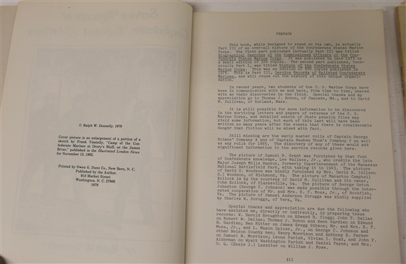 Service Records of Confederate Enlisted Marines by Ralph W. Donnelly - 1979 Paperbound First Edition - Author Signed and Biographical Sketches of the Commissioned Officers of Confederate States...