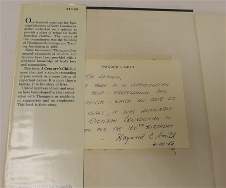A Century''s Child - The Story of Thompson Children''s Home 1886 - 1986 by Barbara B. Lockman - Published by Thompson Children''s Home - Charlotte, North Carolina - Author Signed Hardcover Book...