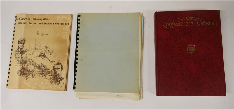 3 Civil War Books - The Dawn of Lightning War- General Forrest and Parker''s Crossroads by Dan Kennerly - Spiral Bound 1982 Second Edition, The North Carolina Civil War Round Table Newsletter -...