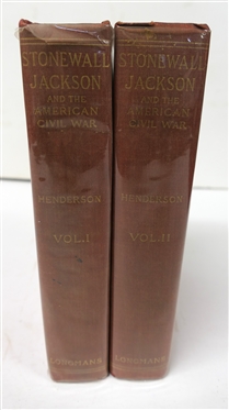 Stonewall Jackson and the American Civil War by Lieut.-Col. G.F.R. Henderson, C.B. in Two Volumes - with Portraits Maps, and Plans -1909 Hard Cover -2 Volumes - Red Covers with Gold Lettering