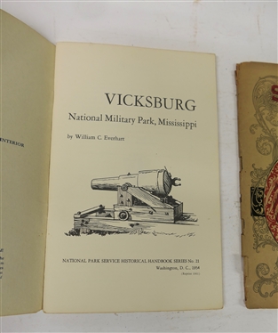 3 Paperback Books on The Civil War - Vicksburg by William C. Everhart - National Park Service Historical Handbook, Southern Album Magazine with Good Advertisements, and The Blue and Gray -...