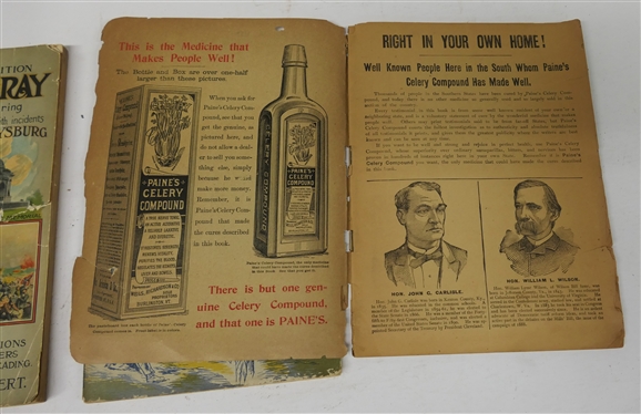 3 Paperback Books on The Civil War - Vicksburg by William C. Everhart - National Park Service Historical Handbook, Southern Album Magazine with Good Advertisements, and The Blue and Gray -...