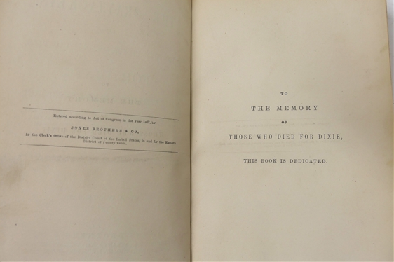 The Grayjackets and How They Lived, Fought, and Died, For Dixie By A Confederate - 1867 First Edition Published by Jones Brothers & Co. - Richmond VA  - Rebound with Leather Spine and Corners -...