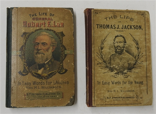 The Life of General Robert E. Lee and The Life of Thomas J. Jackson, Stonewall Books by Mrs. M.L. Williamson - In Easy Words for the Young - Hardcover Books - B.F. Johnson Publishing Co. -...