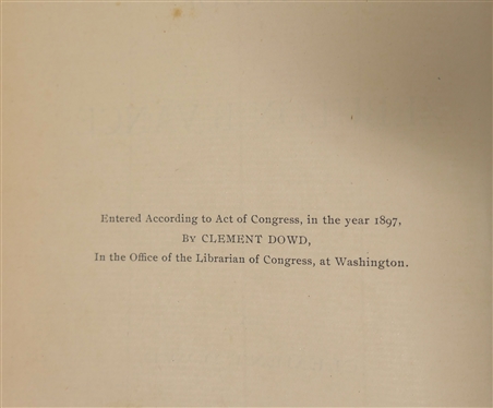 The Life of Zebulon B. Vance By Clement Dowd - 1897 Hardcover Book - Charlotte, NC - Observer Printing and Publishing House and A Lecture Delivered Before John A. Andrew Post in Boston...