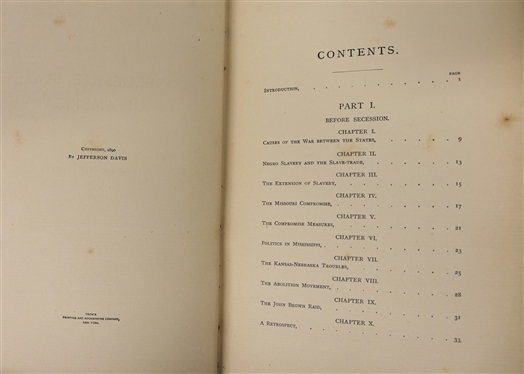 A Short History of the Confederate States of America by Jefferson Davis - 1890 Hardcover Book - Published New York: Belford Company, Publishers - Hardcover First Edition 
