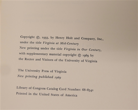 Southern Cross to Pole Star - Tschiffely''s Ride by A.F. Tschiffely - March 1933 Reprint - Hardcover Book and Virginia in Our Century by Jean Gottmann - Professor of Geography, Oxford...