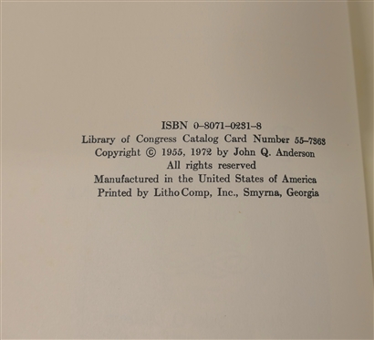 Brokenburn - The Journal of Kate Stone 1861 - 1868 Edited by John Q. Anderson - 1972 Hardcover Book with Dust Jacket - Louisiana State University State Press and Support For Succession -...